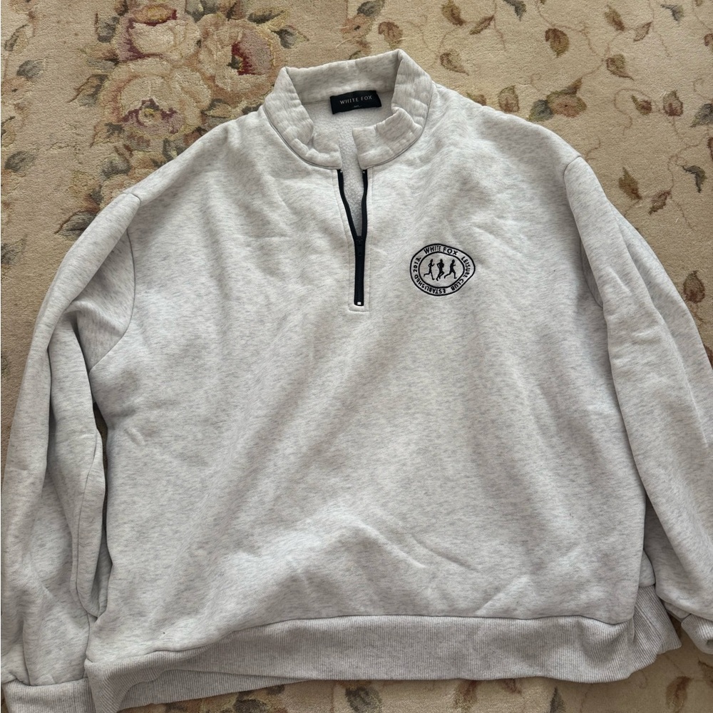 White Fox Gray Quarter-Zip Sweatshirt